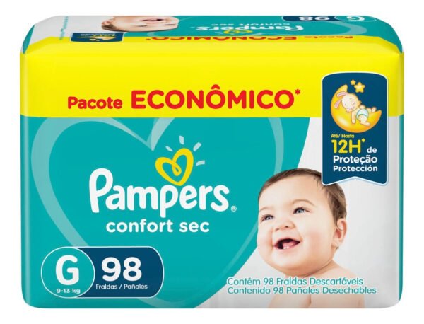 Fraldas Pampers Confort Sec G x 98 unidades - Image 2