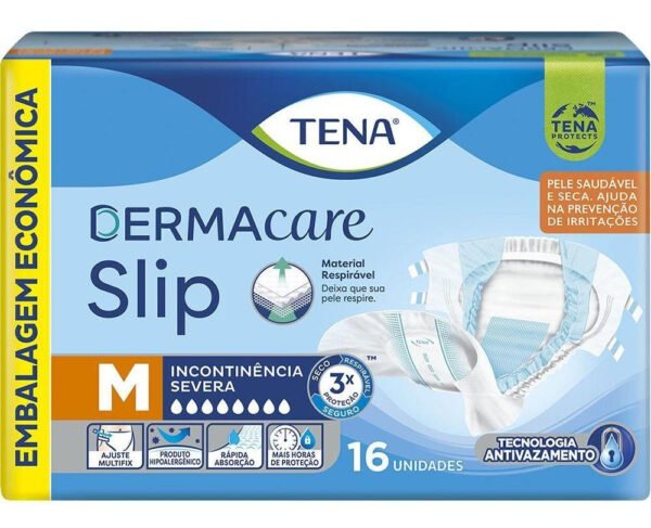 Fralda Geriátrica Tena Dermacare Slip Ultra M Com 16 Un Tamanho Médio