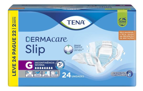 Fralda Geriátrica Tena Slip Dermacare G Leve 24 Pague 22
