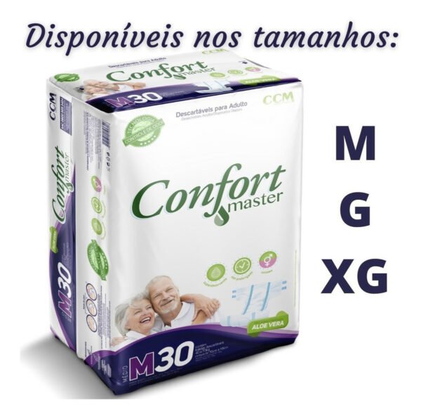 Fralda Geriátrica Descartável Confort Master Adulto Atacado Tamanho M - Imagem 5