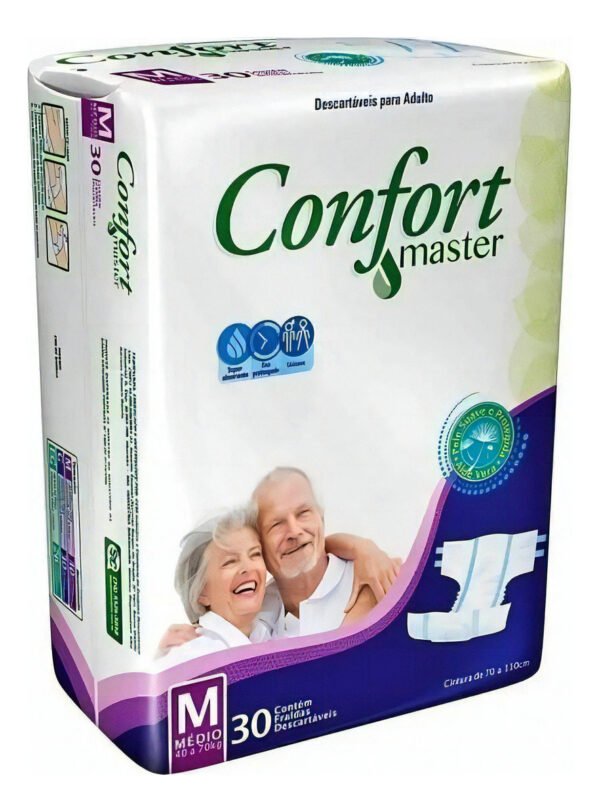 Fralda Geriátrica Descartável Confort Master Adulto Atacado Tamanho M - Imagem 6