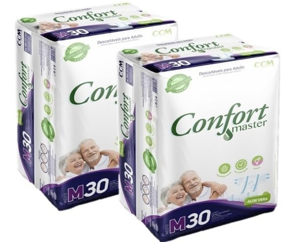 Fralda Geriátrica Descartável Confort Master Adulto Atacado Tamanho M - Imagem 3