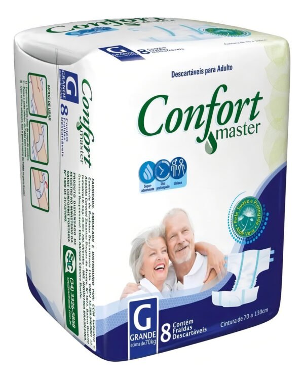 Fralda Geriatrica Confort Master G Com 8 Tiras